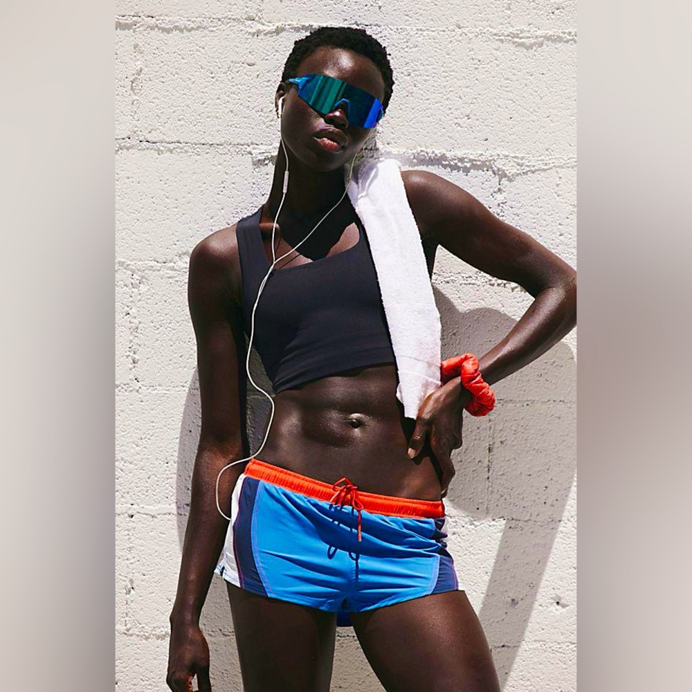 Free People Itty Bitty Colorblock Run Shorts - NWOT